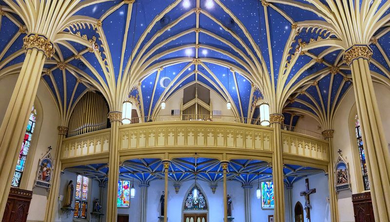 The Blue Vaulted Ceilings That Make the Interior Unforgettable