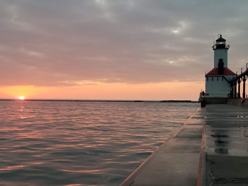 Breathtaking Sunset Views Over Lake Michigan Breathtaking Sunset Views Over Lake Michigan