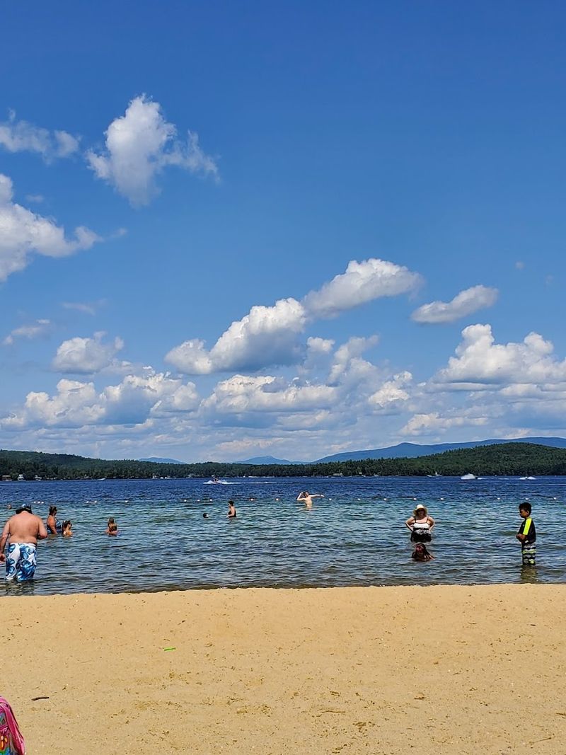 Dipping Into Lake Winnipesaukee at the Beach