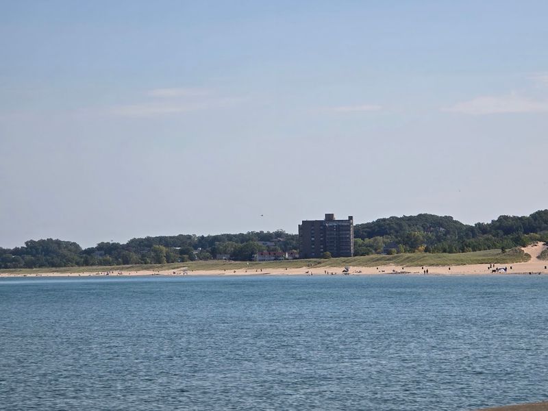 Distant Views of Chicago Skyline and Indiana Dunes Distant Views of Chicago Skyline and Indiana Dunes