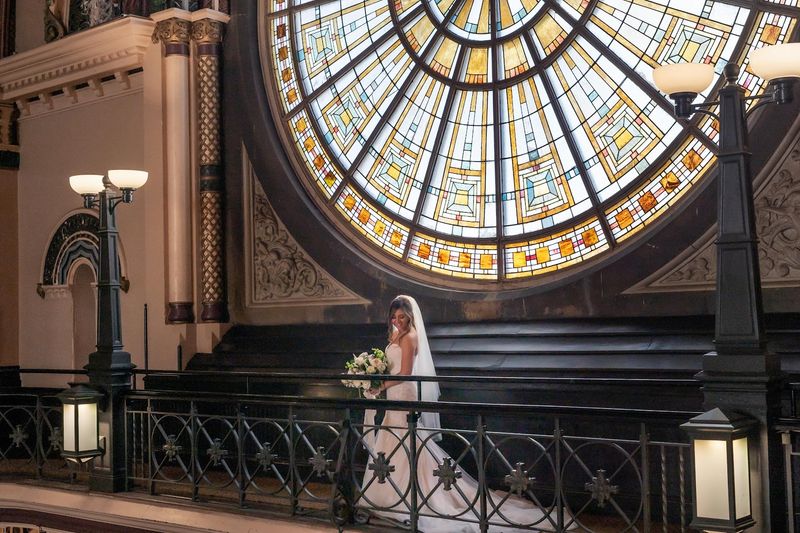 Do Not Miss the 20-Foot Stained Glass Wagon Wheel Windows