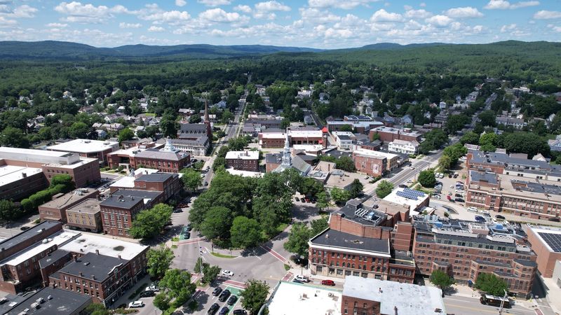 Downtown Keene and the Jumanji Mural