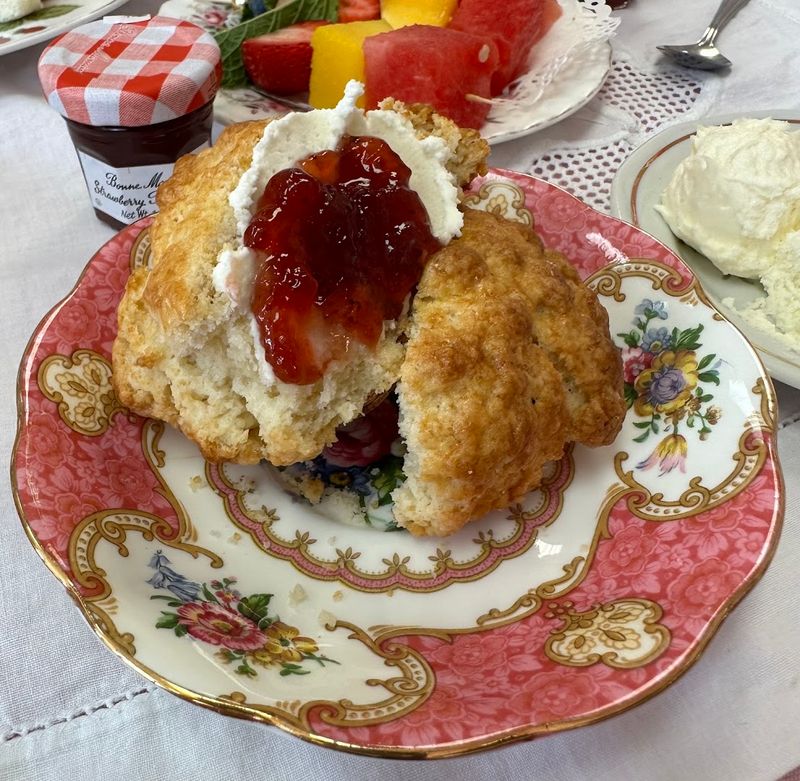 Freshly Baked Scones With Clotted Cream and Jam Freshly Baked Scones With Clotted Cream and Jam