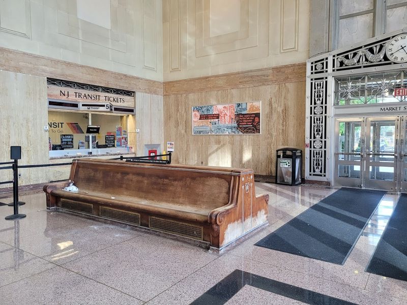 Original Curved Benches With PRR Inlaid Emblems Original Curved Benches With PRR Inlaid Emblems