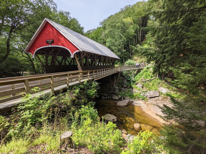 The Historic Flume Covered Bridge