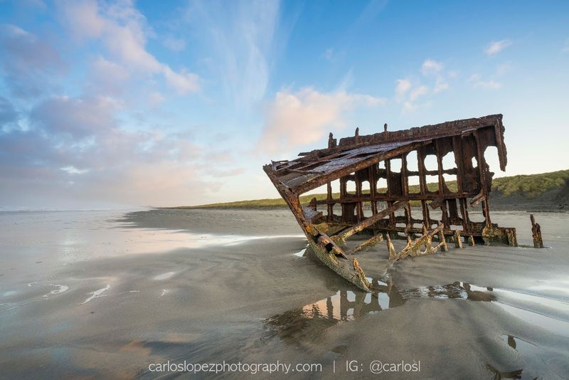 The Peter Iredale Shipwreck, A Rusting Skeleton on the Sand