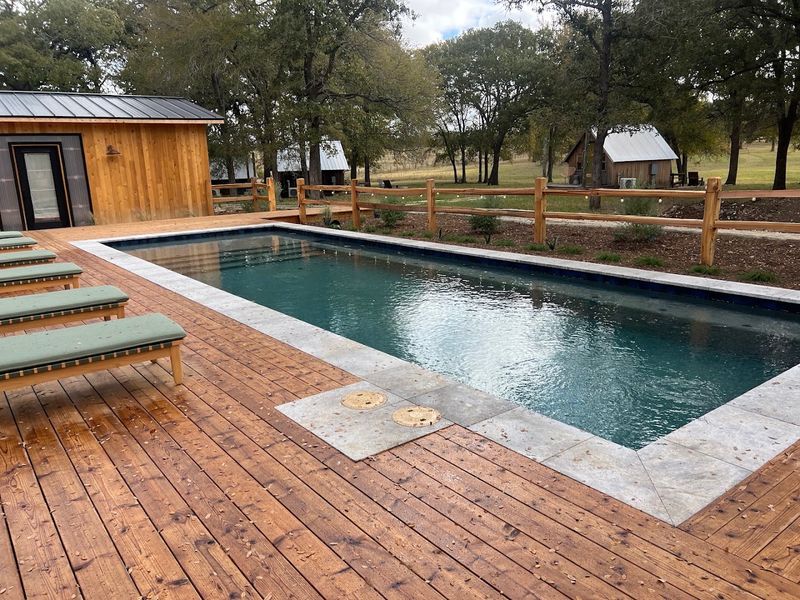 The Saltwater Pool Surrounded by Open Texas Sky