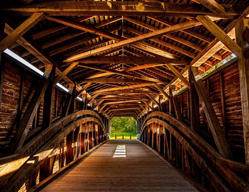 Walking Across The Covered Bridge