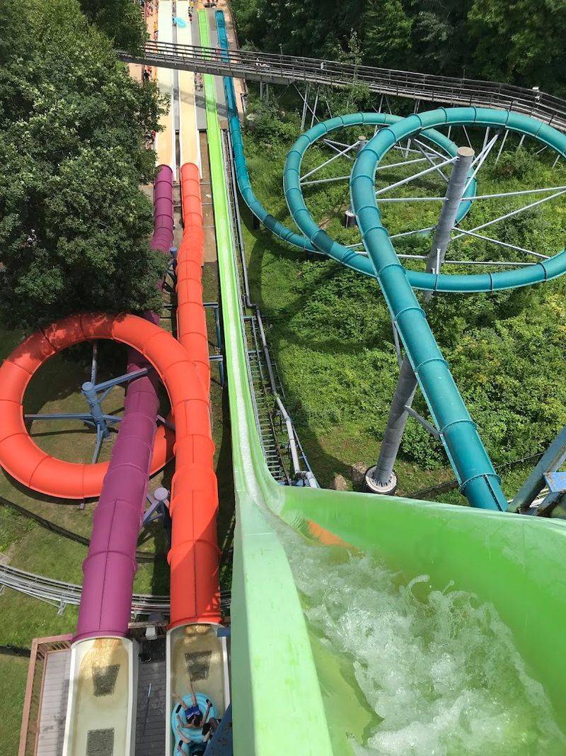 Water Slides Race Straight Down the Mountain Water Slides Race Straight Down the Mountain