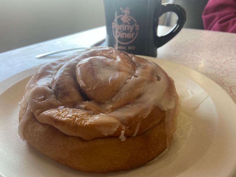 A Cinnamon Roll That Takes Over The Plate