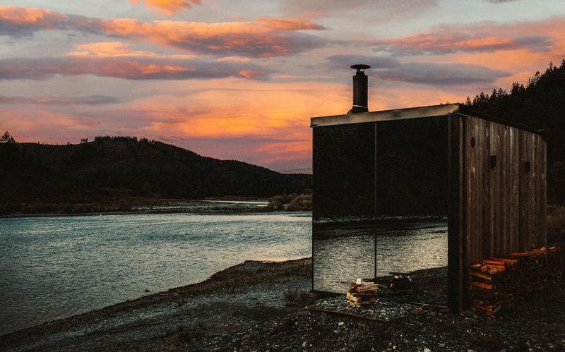 A Glass Walled Sauna Right Beside The Water