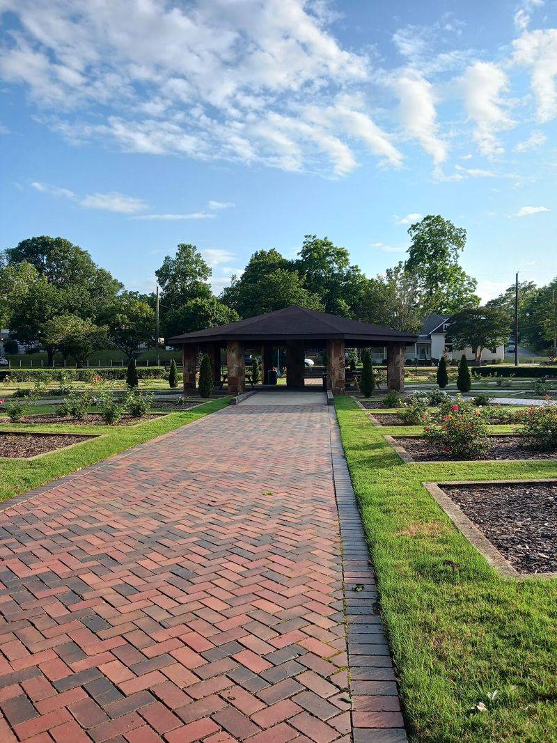 A Rose Garden With Its Own Octagonal Arbor