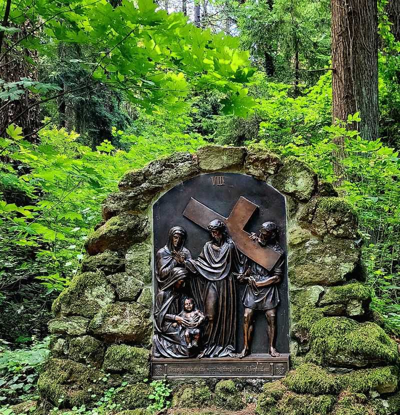 A shaded walk along the Stations of the Cross