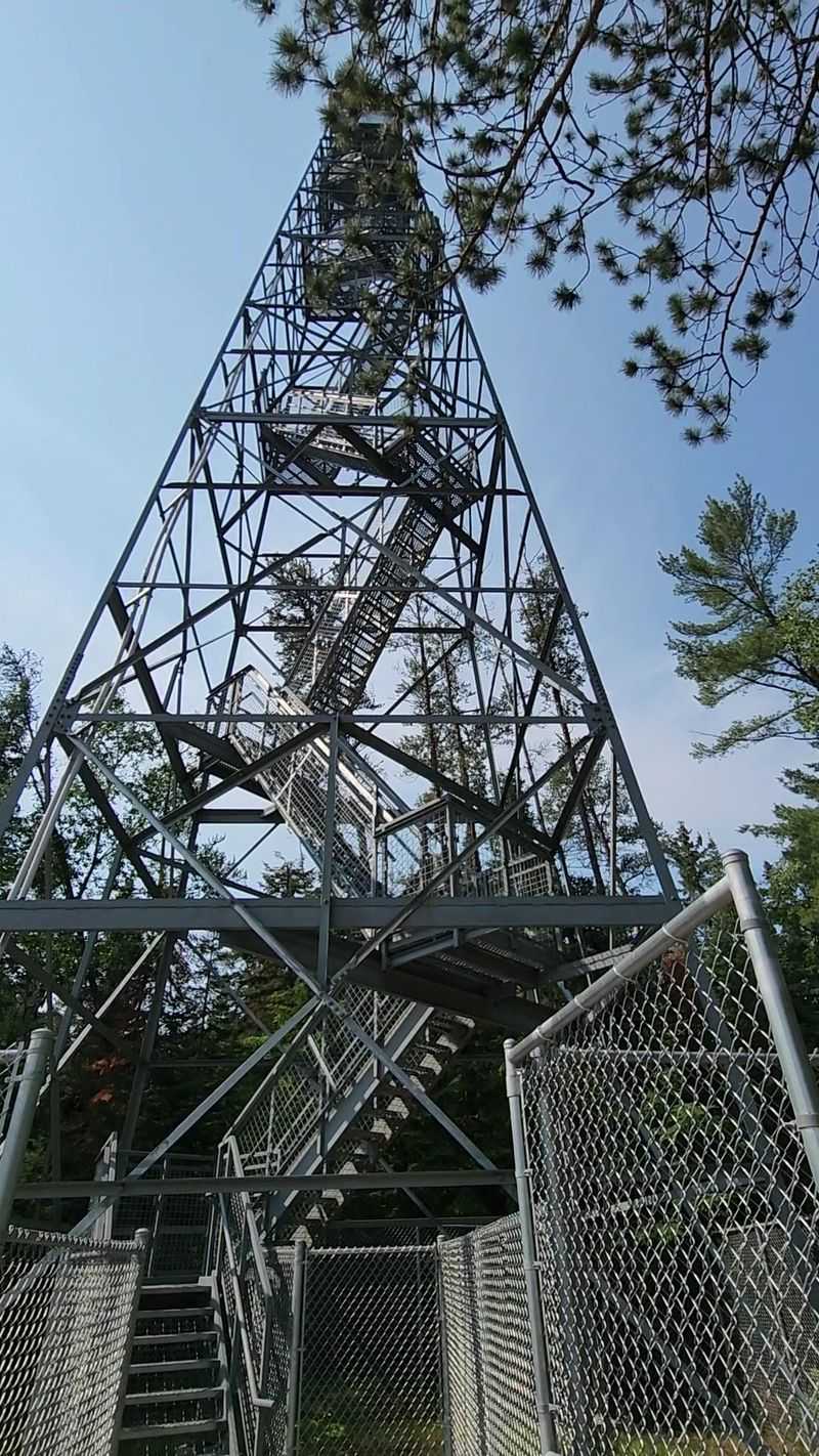 Climbing the Fire Tower for Big Red Lake Views Climbing the Fire Tower for Big Red Lake Views