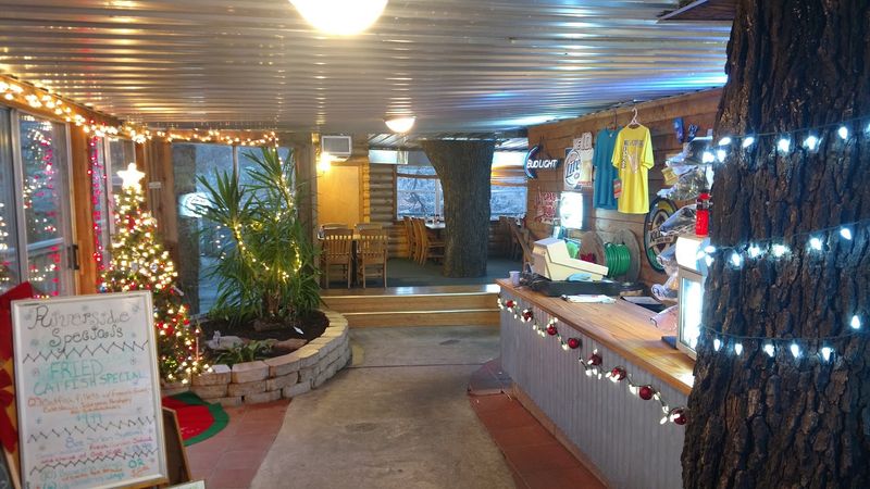 Creekside Dining With Trees Growing Indoors