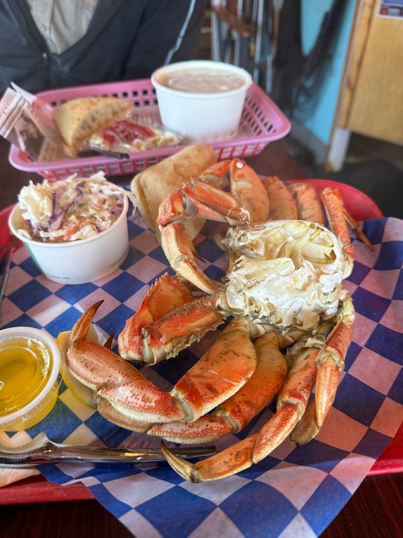 Dungeness Crab Cracked Open By Hand