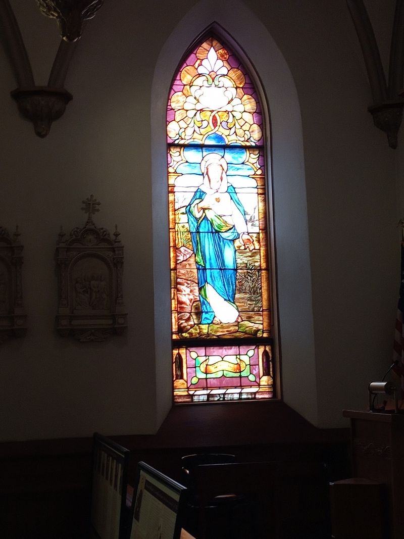 Gilded Pendants And Colored Glass Inside