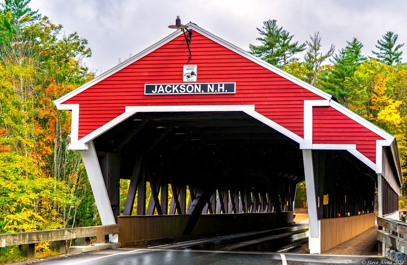 Jackson, A Covered Bridge and Cascading Falls