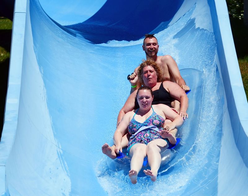 Racing Down Downpour's Winding Flume at Full Speed