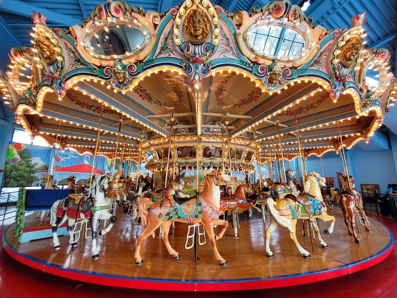 Riding the Woodside Park Dentzel Carousel