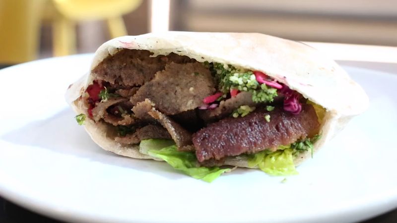 Shawarma Turning Slowly On The Spit