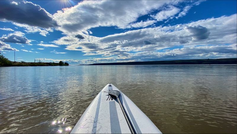Stand-Up Paddleboarding on Flat, Friendly Water Stand-Up Paddleboarding on Flat, Friendly Water