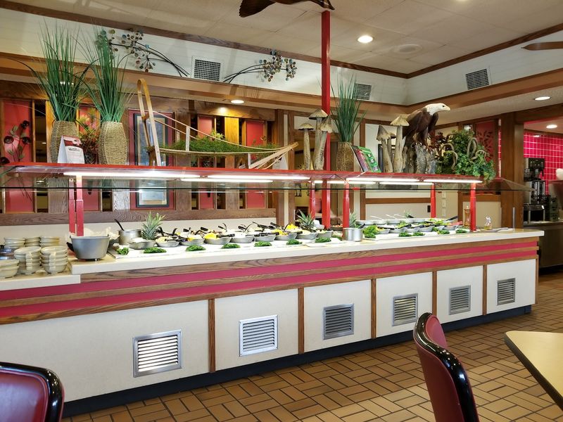 The Buffet And Salad Bar Draw A Crowd