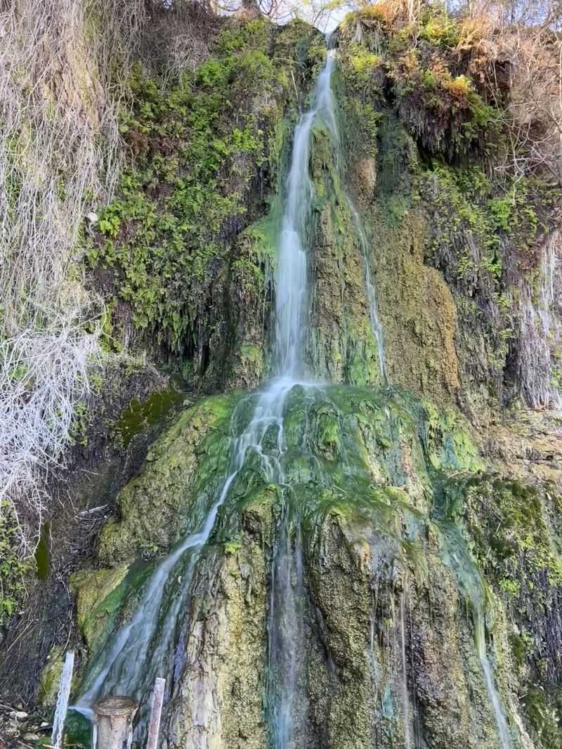 The Waterfall That Drops Sixty Feet Down A Mossy Wall