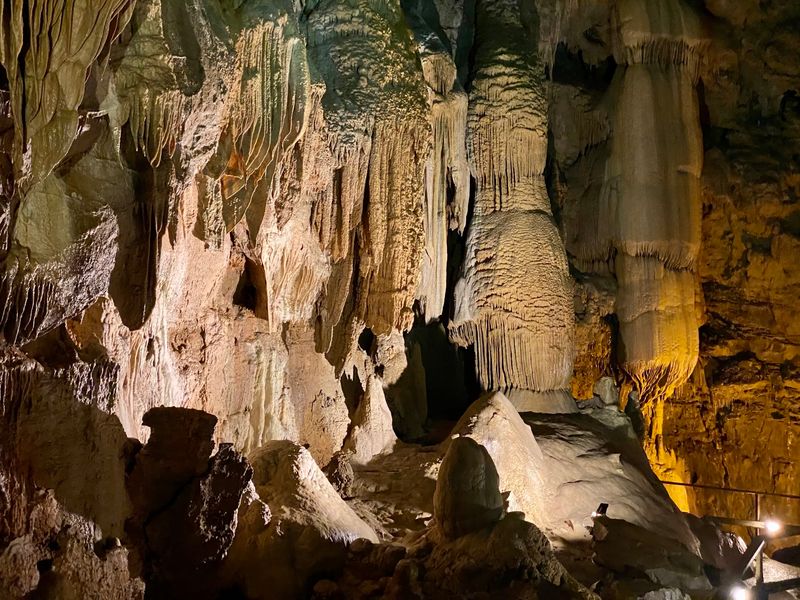 Underground Chandeliers and a 28 Foot Stone Club