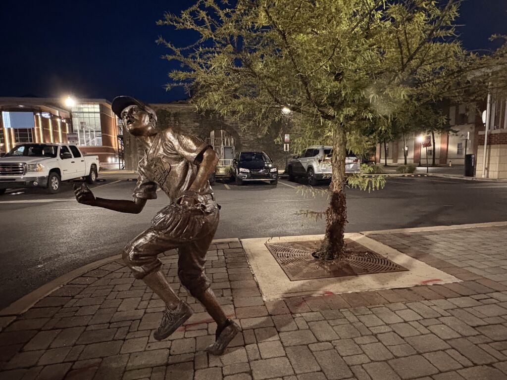 Downtown Williamsport features a dozen "Loaded Bases" statues by Matt Glenn of Big Statues.
