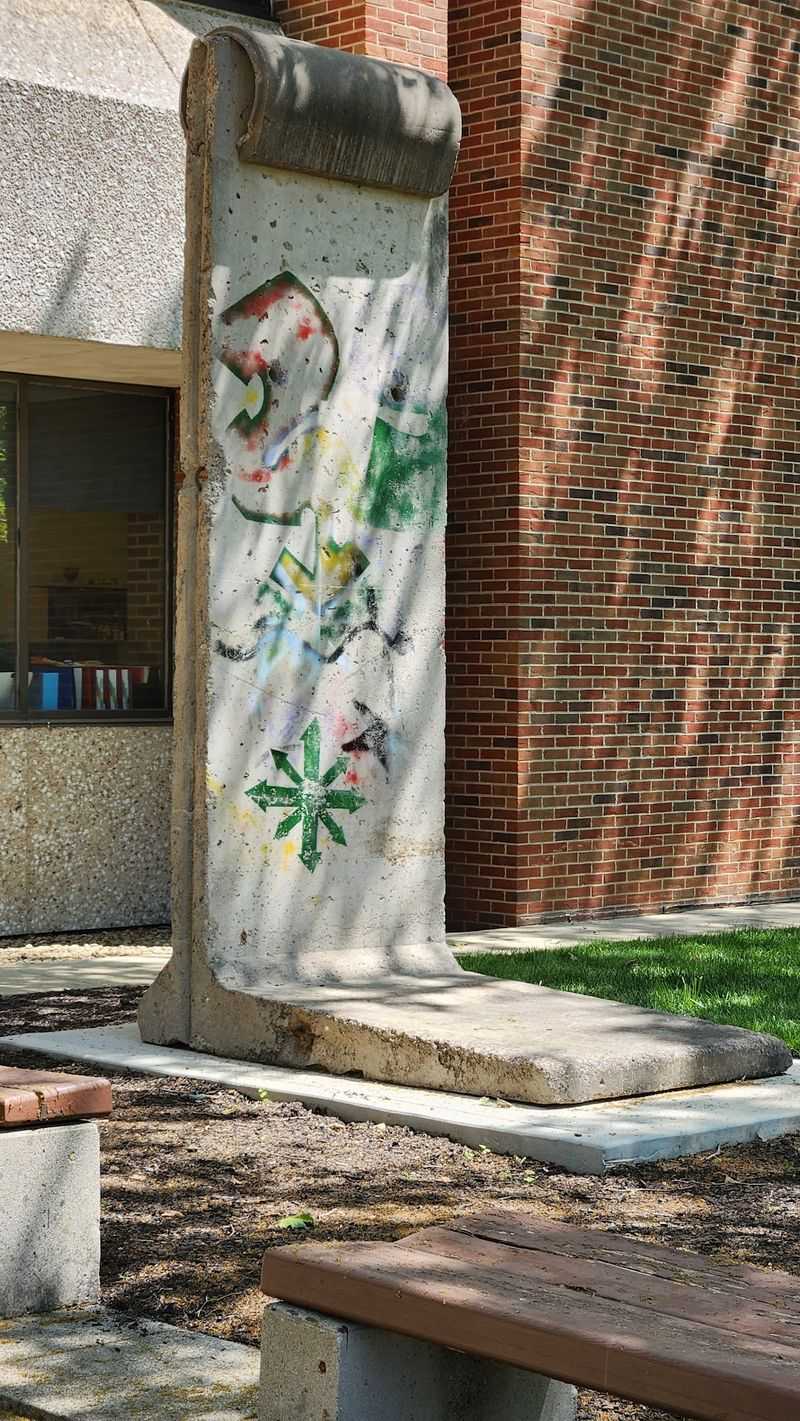 A Berlin Wall Slab on a Bexley Campus A Berlin Wall Slab on a Bexley Campus