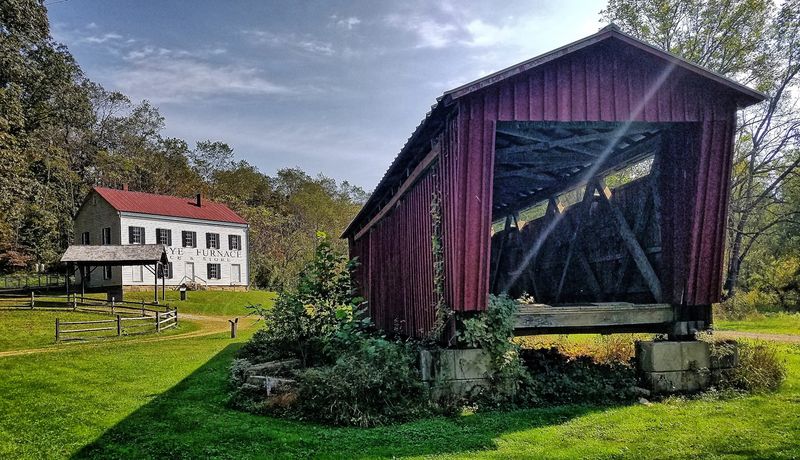 A Covered Bridge From 1872 Still Standing Nearby