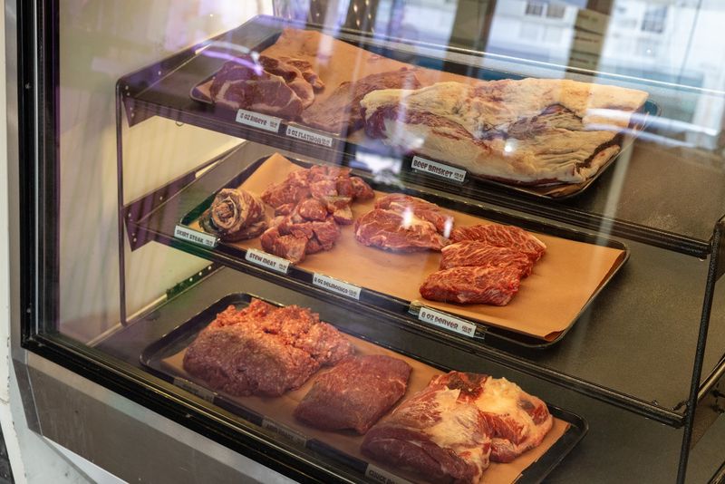 An Actual Butcher Counter Inside A Market An Actual Butcher Counter Inside A Market