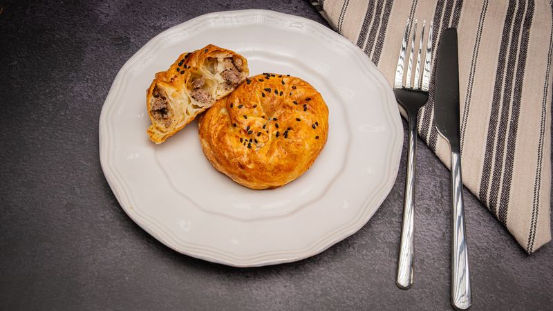 Beef And Chicken Samsa With Golden, Flaky Edges