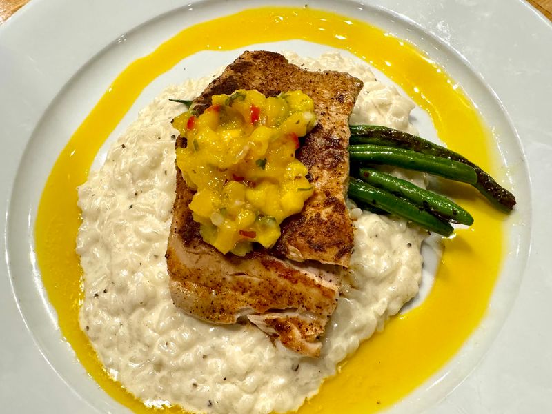 Blackened Texas Redfish Over Creamy Risotto