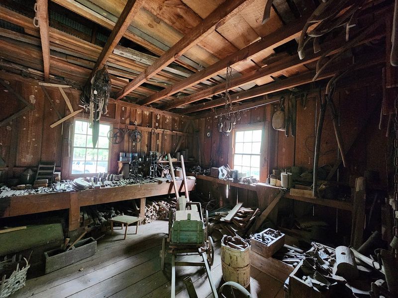 Blacksmith Shop and Workbenches Loaded With Tools Blacksmith Shop and Workbenches Loaded With Tools