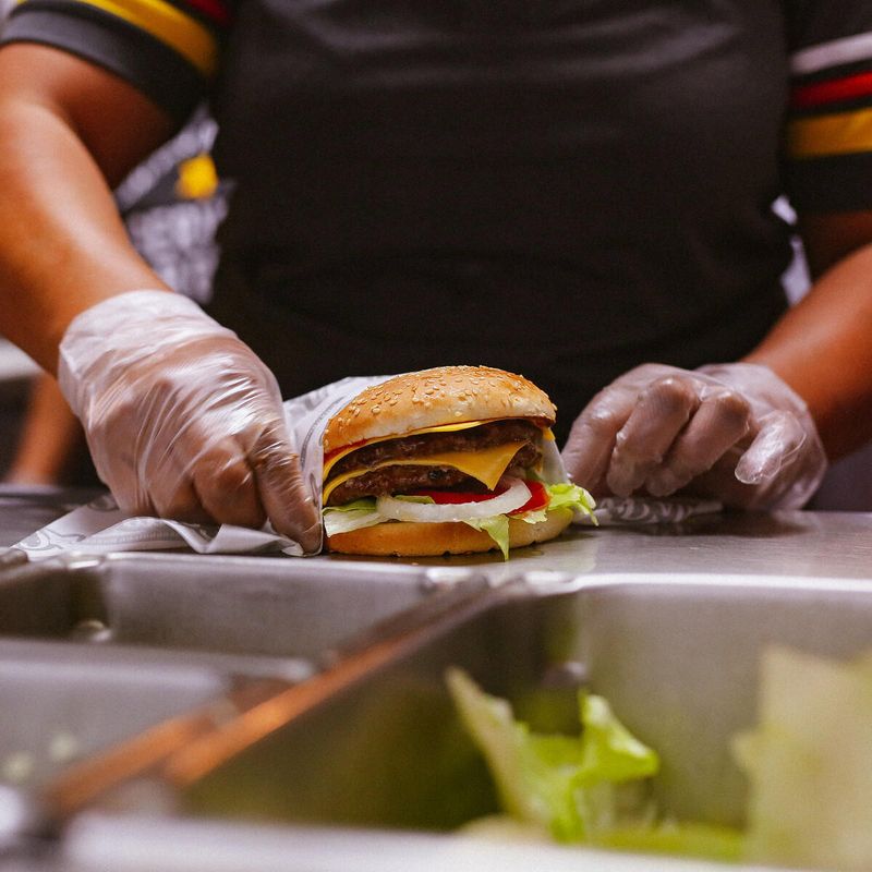 Burgers Built Tall Enough to Need Both Hands Burgers Built Tall Enough to Need Both Hands