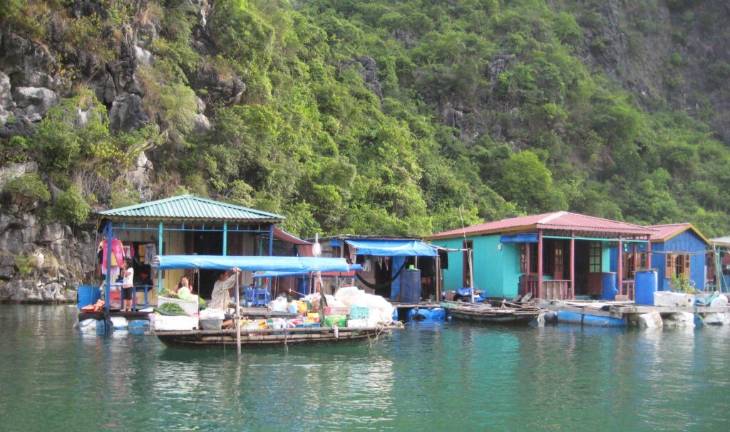 Floating villages pass by as you cruise the Mekong River through Cambodia. Photo c. CroisiEurope Floating villages pass by as you cruise the Mekong River through Cambodia. Photo c. CroisiEurope