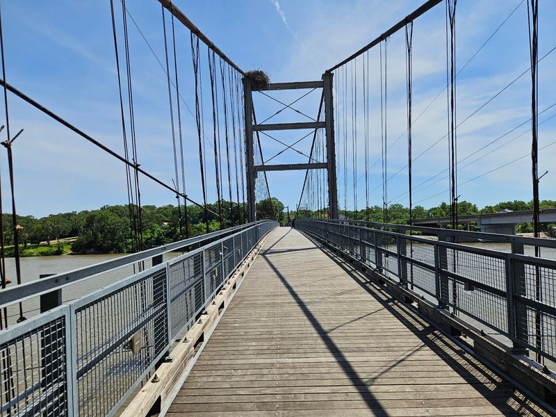 Crossing The Joe Dice Swinging Bridge Crossing The Joe Dice Swinging Bridge