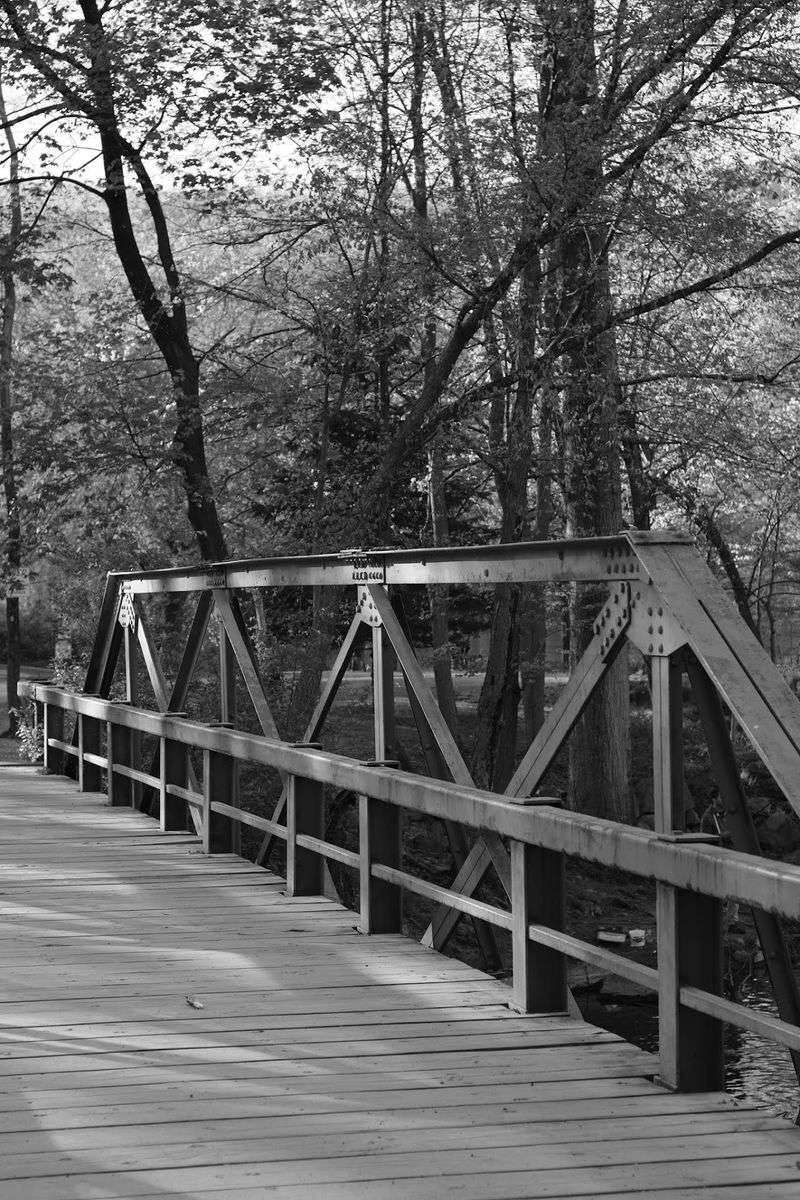 Crossing the Steel Bridge Over the Ramapo River