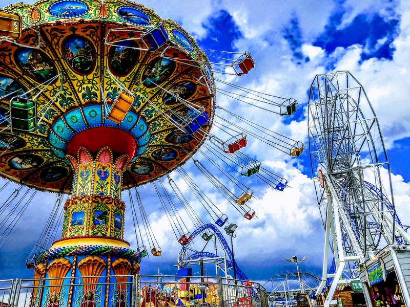 Ferris Wheel Views Over Sand And Boardwalk Ferris Wheel Views Over Sand And Boardwalk