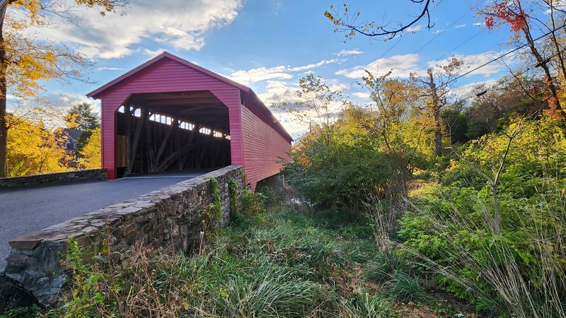 Historic Utica Covered Bridge On Fishing Creek