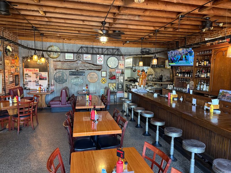 Inside the Cafe, Creaky Floors and a Horseshoe Counter