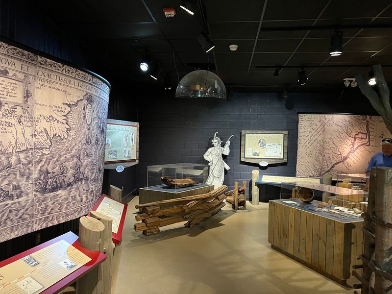Inside the Visitor Center, Artifacts, a Storm Flag, and a Lincoln Connection Inside the Visitor Center, Artifacts, a Storm Flag, and a Lincoln Connection
