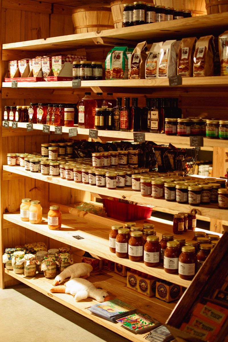 Jams, Jellies and Pickles Lined Up Like Treasure