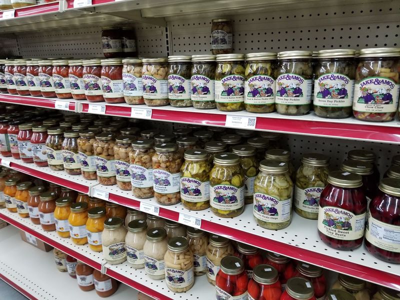 Jars Of Jams, Pickles And Canned Goods