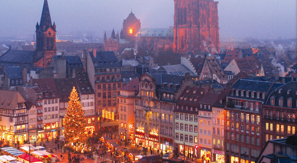 Strasbourg Christmas Market at Kleber and Strasbourg Plaza, visited on a Rhine River cruise. c. CroisiEurope Strasbourg Christmas Market at Kleber and Strasbourg Plaza, visited on a Rhine River cruise. c. CroisiEurope