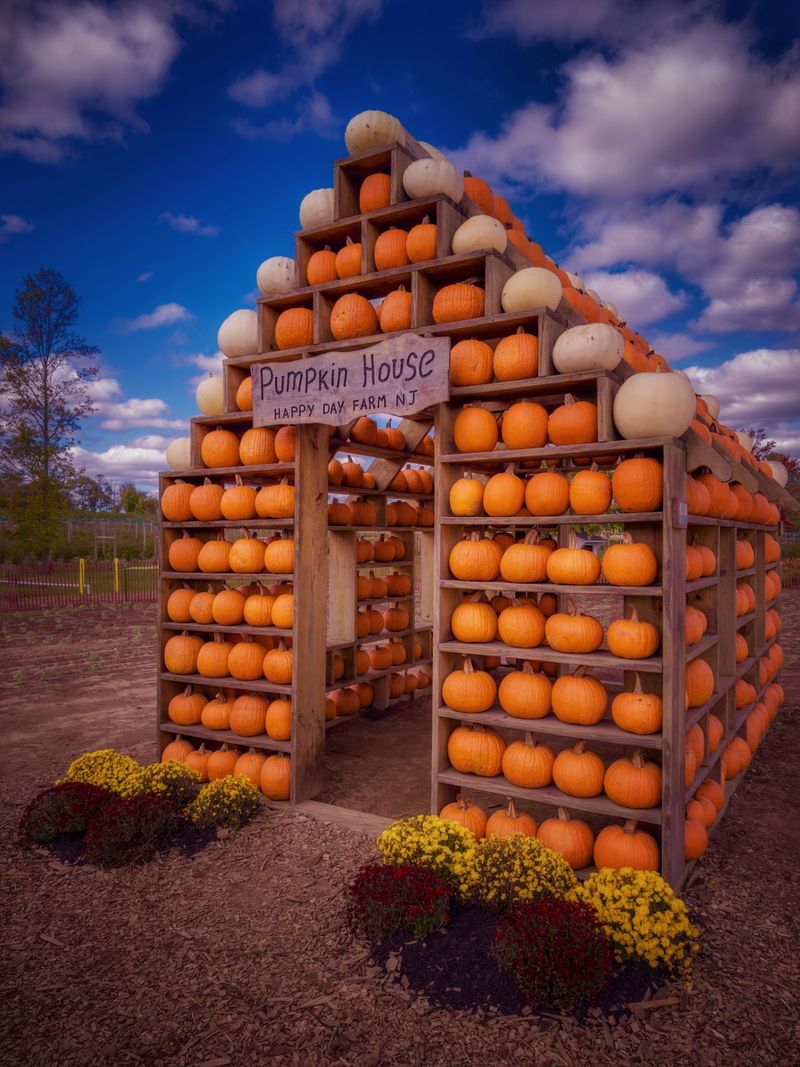 Pumpkinville And Its Little Orange Houses