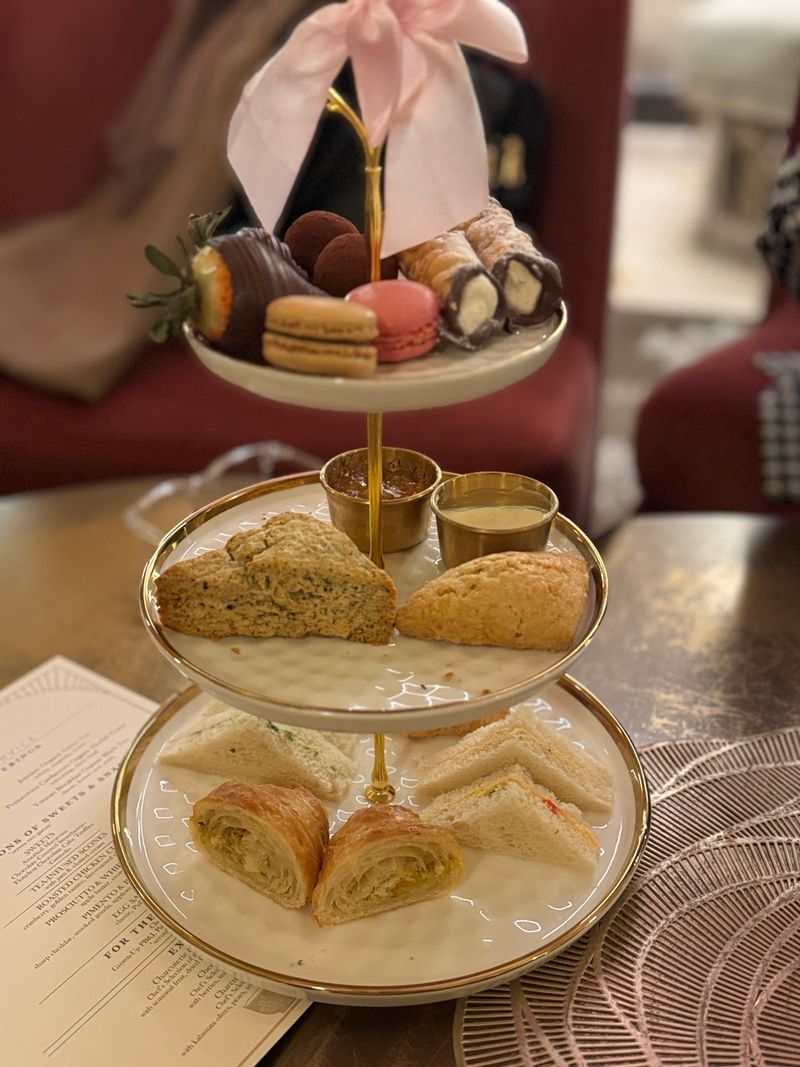 Savory Bites And Sweets Stacked Three Tiers High Savory Bites And Sweets Stacked Three Tiers High