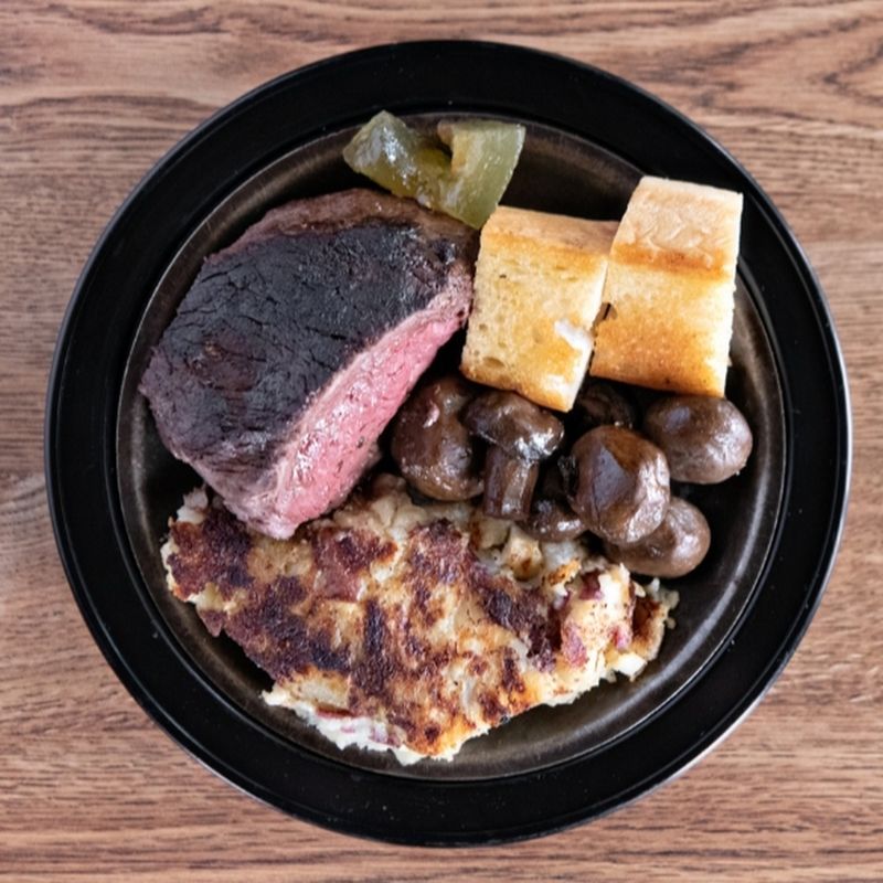 Sirloin, Garlic Bread, and Those Greaseless Hash Browns